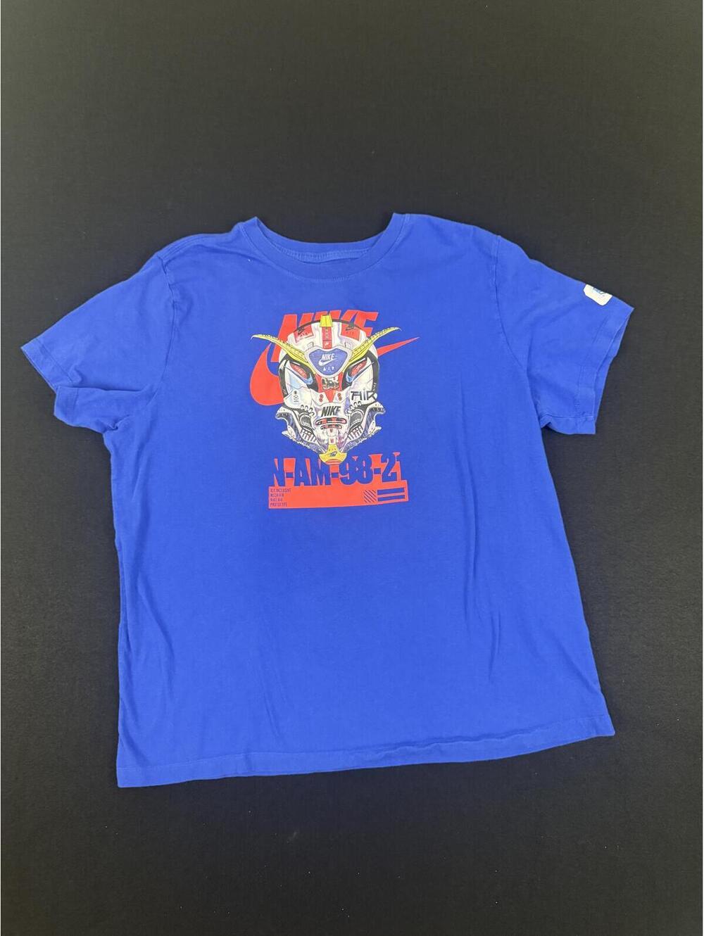 Nike Blue Graphic T-Shirt with Futuristic Design XXLarge